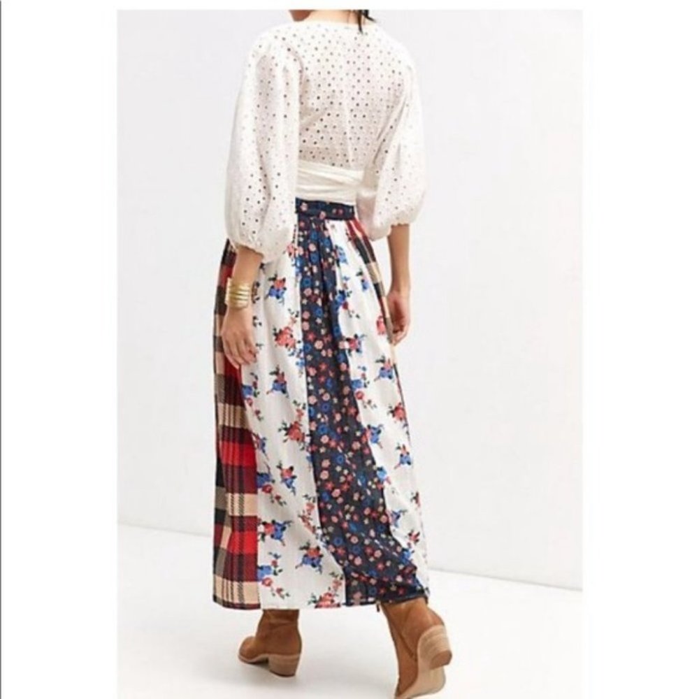 Anthropologie Red & White Layered Maxi Skirt | New With Tags - Picture 2 of 11